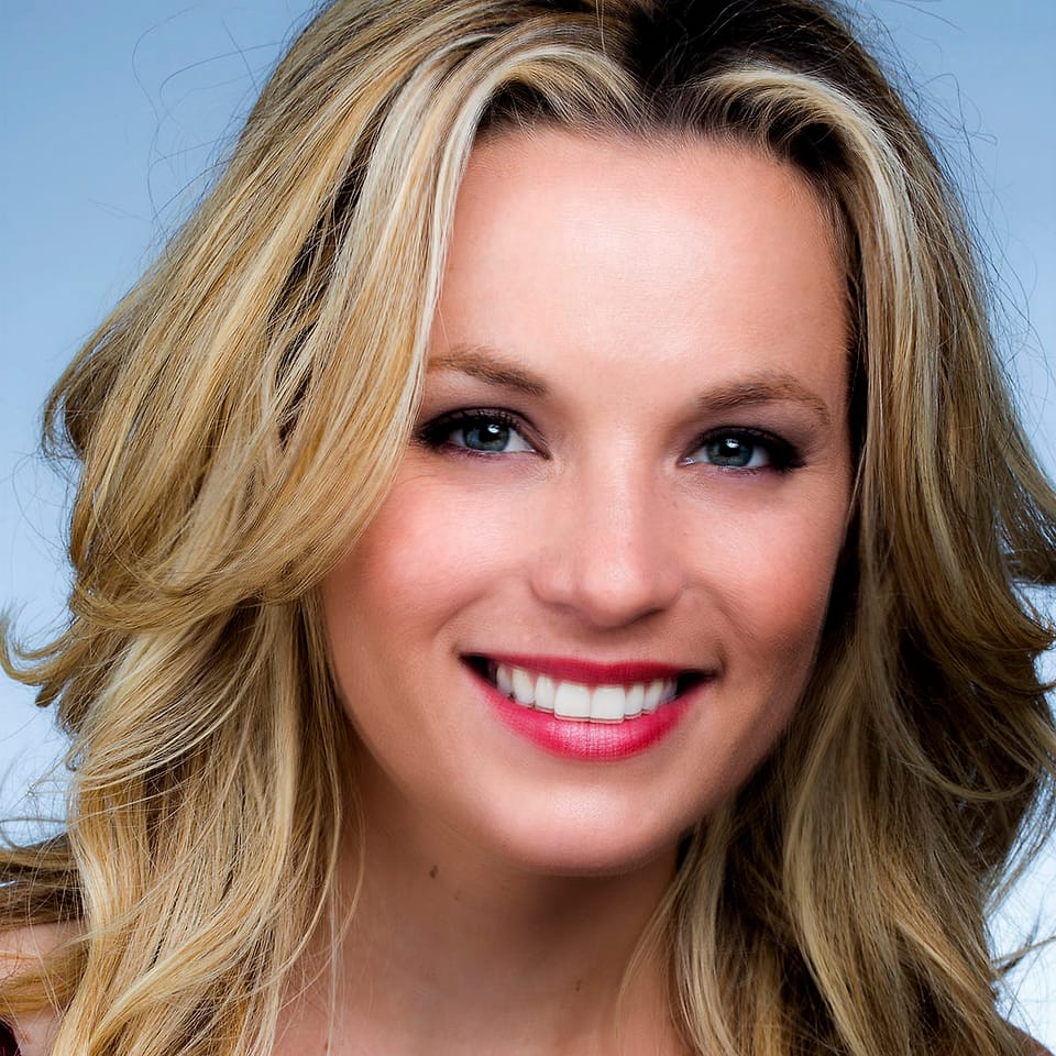 Actor and model beauty headshot of a blonde woman in Asheville